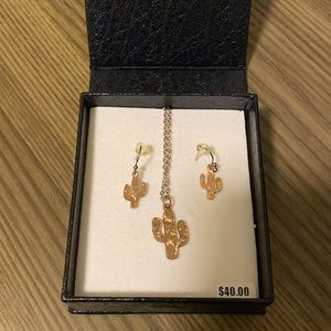 Montana Silversmith Cactus Necklace and Matching Earrings